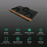Faber Utopia Pro Toughened Glass Top Automatic Electric Hob | 3 Burner | Black | HT 783 BR CI