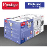 Prestige Deluxe Alpha Svachh Induction Bottom Pressure Cooker | 10 L | Stainless Steel | 20254