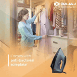 Bajaj Herculo Heavy Weight Dry Iron | 1100 W | White & Black