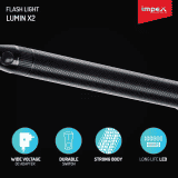 Impex Lumin X2 Torch | Rechargeable Super Bright LED Light Flashlight with Sharp & Long Range Beam | Machined Aircraft Aluminium Body |  Black
