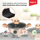 Impex GEM 4S Granite Coated Forged Nonstick Aluminium 10 Pcs Cookware Set (Suace Pan,Tawa Pan & Fry Pan)