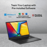 ASUS Vivobook Go 15 Thin & Light Laptop | AMD Ryzen 5 7520U | 15.6" FHD OLED | Black | E1504FA-LK542WS