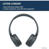 Sony Wireless Bluetooth Headphones | Mic | Up to 50Hrs Battery | Black | WH-CH520