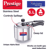 Prestige Nakshatra Alpha Svachh 3 L Induction Bottom Pressure Cooker  | Stainless Steel