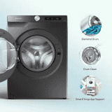 SAMSUNG | WW80T534DAN1TL | 8 kg with Steam | Wi-Fi Enabled Fully Automatic | Front Load Washing Machine | Black