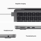 APPLE 2022 MacBook AIR Apple M2 | 8 GB | 512 GB SSD | Mac OS Monterey | MLXX3HN/A | 13.6 Inch | Space Grey | 1.24 Kg