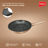 Impex GEM-2S Granite Coated Forged Nonstick Aluminium Induction Base Fry Pan and Tawa Pan Combo