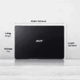 Acer Aspire 3  A314-22  | AMD Dual Core 3020e | 4 GB/256 GB SSD/Windows 11 Home | Laptop | Charcoal Black