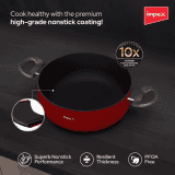 IMPEX ISP 3012 Non Stick Induction Bottom Biryani Pot 30 cm diameter 8 L capacity with Lid