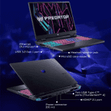 Acer Predator Neo Gaming Laptop Core i7 13th Gen 13700HX | 16 GB/512 GB SSD | Windows 11 Home 6 GB Graphics NVIDIA GeForce RTX 4050 | PHN16-71-74H1 | 16 Inch / 2.6 Kg Obsidian Black