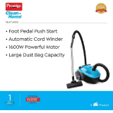 Prestige Typhoon 04 Dry Vacuum Cleaner | Reusable Dust Bag | Blue | 42654