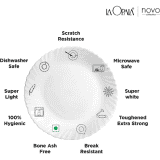LAOPALA Pack of 29 Opalware | Novo Collection | Opal Glass | 29 pcs | Lush Green | White Dinner Set