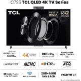 TCL C725 QLED Ultra HD 4K Smart Android TV | 55C725 | 139 cm | 55 inch