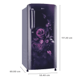 LG 190 Litres 3 Star Direct Cool Single Door Refrigerator |  with Stabilizer Free Operation | GL-B201ABED.ABEZEB | Blue Euphoria |