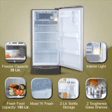 LG 205 L Direct Cool Single Door 5 Star Refrigerator | Smart Inverter Compressor | GL-D221APZZ | Shiny Steel