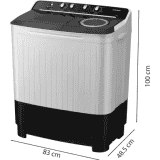 Samsung 7.5 5 Star Semi-Automatic Top Load Washing Machine | WT75B3200GG/TL | Black GRAY |