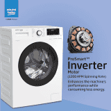 Voltas Beko 8.0kg, Inverter, 5 Star Front Load Washing Machine | WFL8012VTWA | White | Stain Expert |