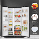 LG 655 L Frost Free Inverter Side by Side Refrigerator  | GL-B257HWBY | Express Freezing | Multi Air-Flow) | Western Black |
