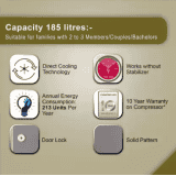 LG | GL-B199GGXB | 185 L  | Direct Cool Single Door | 1 Star | Refrigerator | Dim Grey