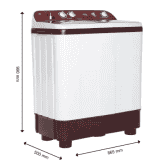 Haier | HTW90-1128BT | 9 kg | Semi Automatic | Top Load | Washing Machine | White Maroon