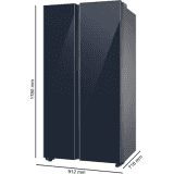 SAMSUNG 653 L | Direct Cool Side by Side 3 Star Refrigerator | RS76CB81A341HL | Glam Navy
