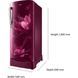 SAMSUNG 183 L | Direct Cool Single Door 2 Star Refrigerator | RR20C1812R8/HL | Blooming Saffron Red