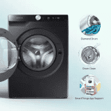 SAMSUNG 9 kg 5 star | Fully Automatic Front Load Washing Machine | WW90T504DAB1TL | Black