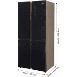Haier 531 L Frost Free French Door Bottom Mount Inverter Technology Star Convertible Refrigerator  |  HRB-550KG  | Black |