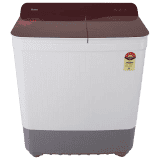 Haier 8 kg 5 Star | Semi Automatic Washing Machine | Anti Bacterial Vortex Pulsator HTW80-178 | Burgundy with Flower