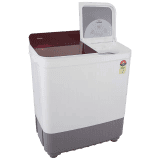 Haier 8 kg 5 Star | Semi Automatic Washing Machine | Anti Bacterial Vortex Pulsator HTW80-178 | Burgundy with Flower