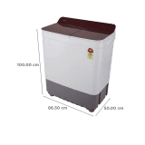 Haier 8 kg 5 Star | Semi Automatic Washing Machine | Anti Bacterial Vortex Pulsator HTW80-178 | Burgundy with Flower