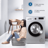 BOSCH 8 kg | Fully Automatic Front Load Washing Machine | WAJ2426PIN | In-built Heater | Silver