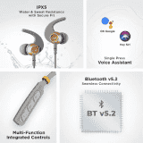 boAt Rockerz 235 Pro with upto 20 Hours Playback & ASAP Charge Bluetooth Headset  | Ash Grey | In the Ear