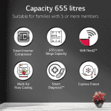 LG Side by Side Refrigerator with Smart Diagnosis | 655 L | GL-B257EESX | Ebony Sheen