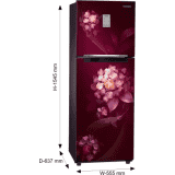 SAMSUNG Frost Free Double Door Refrigerator | 2 Star | 236 L |  RT28C3732HT/HL | Hydrangea Plum
