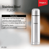 IMPEX Thermosteel 350 ml Flask | Silver Steel | Ifk 350