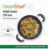 Greenchef Namo Nonstick Aluminium Cookware Kadai with Stainless Steel Lid | 260 mm