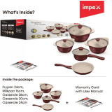 IMPEX RUBY 9PCS Aluminium | Diecast | Nonstick Cookware Set  Aluminium