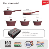 IMPEX RUBY 9PCS Aluminium | Diecast | Nonstick Cookware Set  Aluminium
