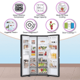 LG 694 L | Frost Free Smart Inverter | GC-B257SQUV AMCQEBN | Door Cooling Plus Technology Side-by-Side Refrigerator | Matte Black