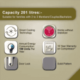 LG 201 L 3 Star | Direct Cool Single Door Refrigerator | Fast Ice Making | GL-B211HPZD | Shiny Steel