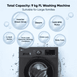 LG  FHM1409BDM | Fully Automatic Front Load Washing Machine with In-built Heater | 5 Star | 9 kg