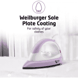 Orient Electric Panache Plus Dry Iron | 1100 W Dry Iron | White & Purple | DIPCP11LP