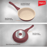 IMPEX RUBY 24 Aluminium Diecast Nonstick Fry Pan 24 cm diameter 1 L capacity  Aluminium, Non-stick