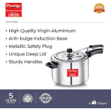 Prestige Svachh Nakshatra 5 L Plus Induction Bottom Pressure Cooker 3 L  | Aluminium