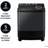 SAMSUNG Semi Automatic Top Load Washing Machine | 7.5 kg | WT75B3200GD/TL | Black,Grey