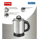 Prestige 1.7 Litres Electric Kettle(PKGSS 1.7)|1500W | 1.7 Litres | Stainless Steel| Automatic Cut-off | Wide Mouth | Power Indicator | Single-Touch Lid Locking |Silver and Black