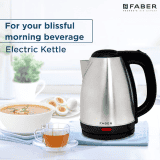 Faber Electric Kettle with Stainless Steel Body, FK 1.8 litres boiler for Water