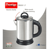 Prestige 1.7 Litres Electric Kettle(PKGSS 1.7)|1500W | 1.7 Litres | Stainless Steel| Automatic Cut-off | Wide Mouth | Power Indicator | Single-Touch Lid Locking |Silver and Black