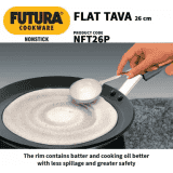 Hawkins Futura Nonstick Flat Tava | 26 cm | 4.88 mm | Black | NFT26P